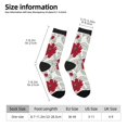 thumbnail image 2 of Daiia Leaves And Anemone Flowers In Red Grey Print Crew Socks – Soft Breathable Long Socks for Men & Women, Moisture-Wicking & Comfortable Daily Wear Socks, One-Size Fits Most (US 5-11), 2 of 6
