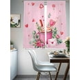 thumbnail image 4 of Valentine's Day Sheer Curtains 72 Inch Length 2 Panels Set, Pink Romantic Ice Cream Eucalyptus Leaves Voile Window Treatment Curtains Sheers Drapes for Bedroom/Living Room/Kitchen 52"x72"x2, 4 of 7