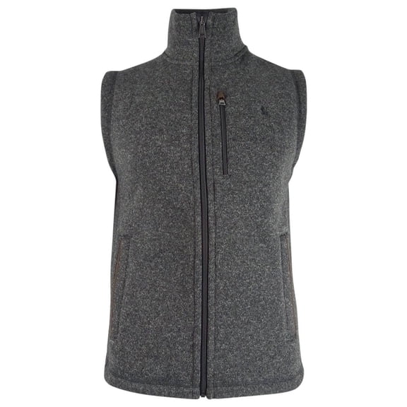 Polo Ralph Lauren Men's Fleece Mock-Neck Vest (S, Black Heather)