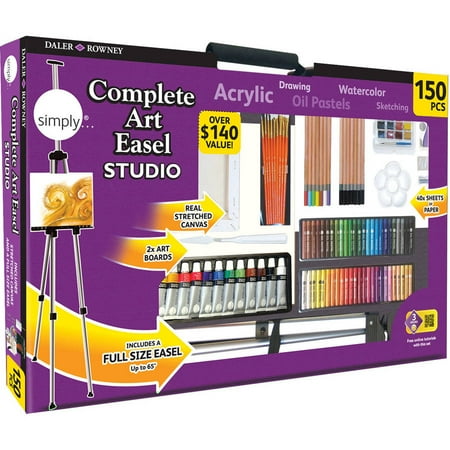 simply 150 piece complete art easel studio set walmart com