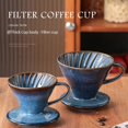 thumbnail image 4 of Blue Smooth Ceramic Coffee Filter Brews Cup Handcrafted Heatproof Designs Smooth Flows Control System L, 4 of 4