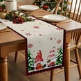 thumbnail image 6 of Christmas Gnomes Cotton Linen Table Runner for Dining Kitchen, Xmas Tree Snowflake Rustic Red Black Plaid Wedding Outdoor Party Tablerunners Decor, Dresser Scarf Coffee Tablecloth Runners 18"x72", 6 of 9