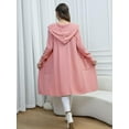 thumbnail image 6 of joyinspring Women's Cable Cardigan Long Sweater - Solid Color Knit Hooded with Pockets - Fall/Winter Long Sleeve Jacket 2031, 6 of 6