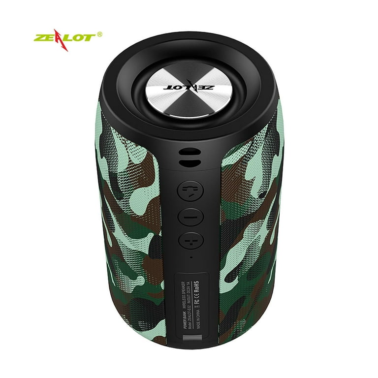 ZEALOT S32 Portable Speaker 5W Subwoofer Outdoor Sound Box Music Player U  Disk TF Card Reader AUX-IN 2000mAh Battery 