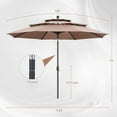 thumbnail image 7 of Autlaycil 10FT Patio Umbrella Outdoor Table Umbrella with Push Button Tilt and Crank, Market Umbrella 8 Sturdy Ribs UV Protection Waterproof for Garden, Deck, Backyard, Pool (Coffee), 7 of 7