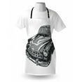 thumbnail image 4 of Cars Apron, Hand Drawn Vintage Vehicle with Detailed Front Part Hood Lamps Rear View Mirror, Unisex Kitchen Bib with Adjustable Neck for Cooking Gardening, Adult Size, Grey Blue Grey, by Ambesonne, 4 of 4
