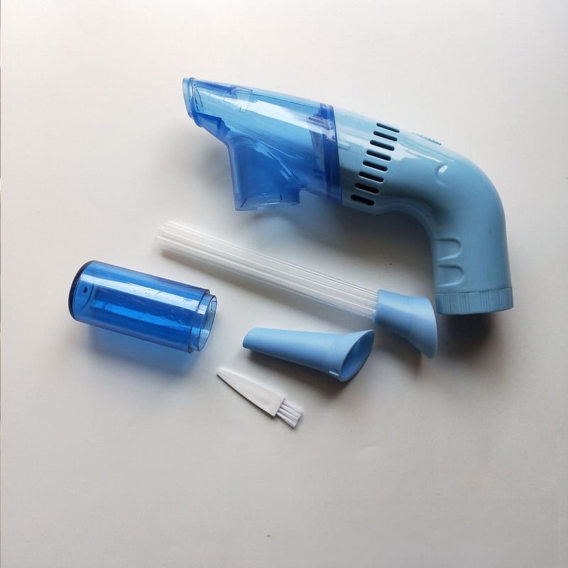 Air Duster and Vacuum Cleaner, Electric Bead Sucker Bug Vacuum, Handheld Vacuum Cleaner, Wet and Dry Use for Window Sofa Corner Home Door Crack Car and Desk(Blue)
