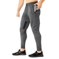 thumbnail image 3 of BROKIG Mens Slim Tapered Workout Joggers Breathable Running Sweatpants Gym Training Pants with Zip Pockets(Small,Dark Gray), 3 of 7