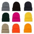 thumbnail image 3 of Beanie Elastic Warm Woolen Yarn Roll up Edge Skull Cap for Spring, 3 of 11