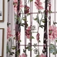 thumbnail image 6 of Ejiaya Floral Sheer Curtains 79 Inch Length Flower Printed Semi Sheer Curtain for Nursery Bedroom Living Room Linen Look Blossom Patterned Rod Pocket Voile Drapes 2 Panels, 6 of 7