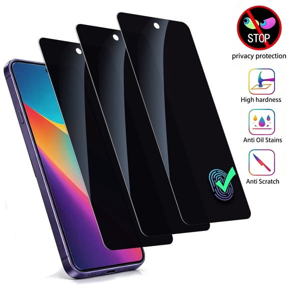 ZYQEEE Privacy Tempered Glass Screen Protector for Samsung Galaxy S25 Edge, Easy Installation, Bubble Free, Scratch-Resistant, Anti-Spy Protective Film Compatible with Samsung S25 Edge,3Pcs