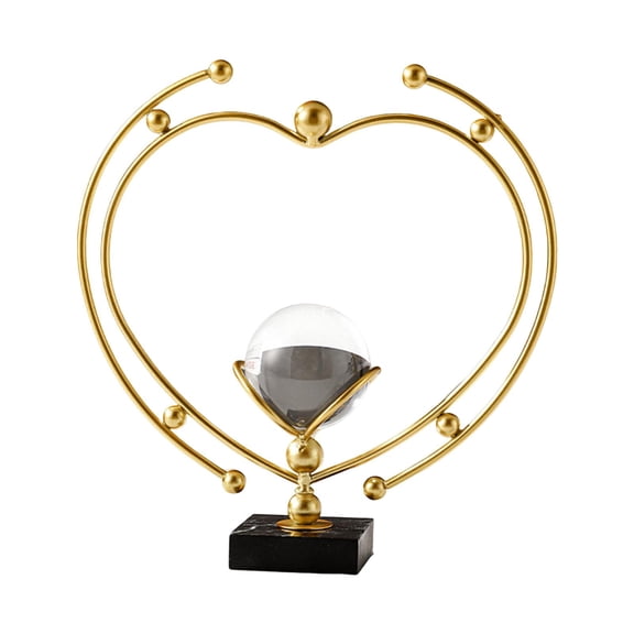 Ball Ornament with Base Decoration Crafts Abstract Decorative Modern Gift Ball Statue Art Sculpture for Desktop Bookshelf Party Living Room Heart 19cmx20cm