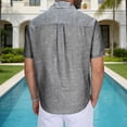 thumbnail image 5 of YUGYXL Mens T-Shirts V Neck Golf Shirt Striped Soft Tees Linen Cotton Short Sleeve Casual Daily Tee Tops Vacation Shirts Black XXL, 5 of 8