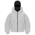 thumbnail image 3 of Boys Balaclava Hoodie jackets with Pockets Long Sleeve Zip Up Athletic Jacket Casual Winter Warm Hoodies, White, 3 of 4