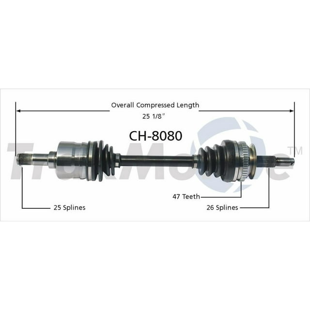 TrakMotive CV Axle Shaft CH-8080 Premium; OEM Replacement