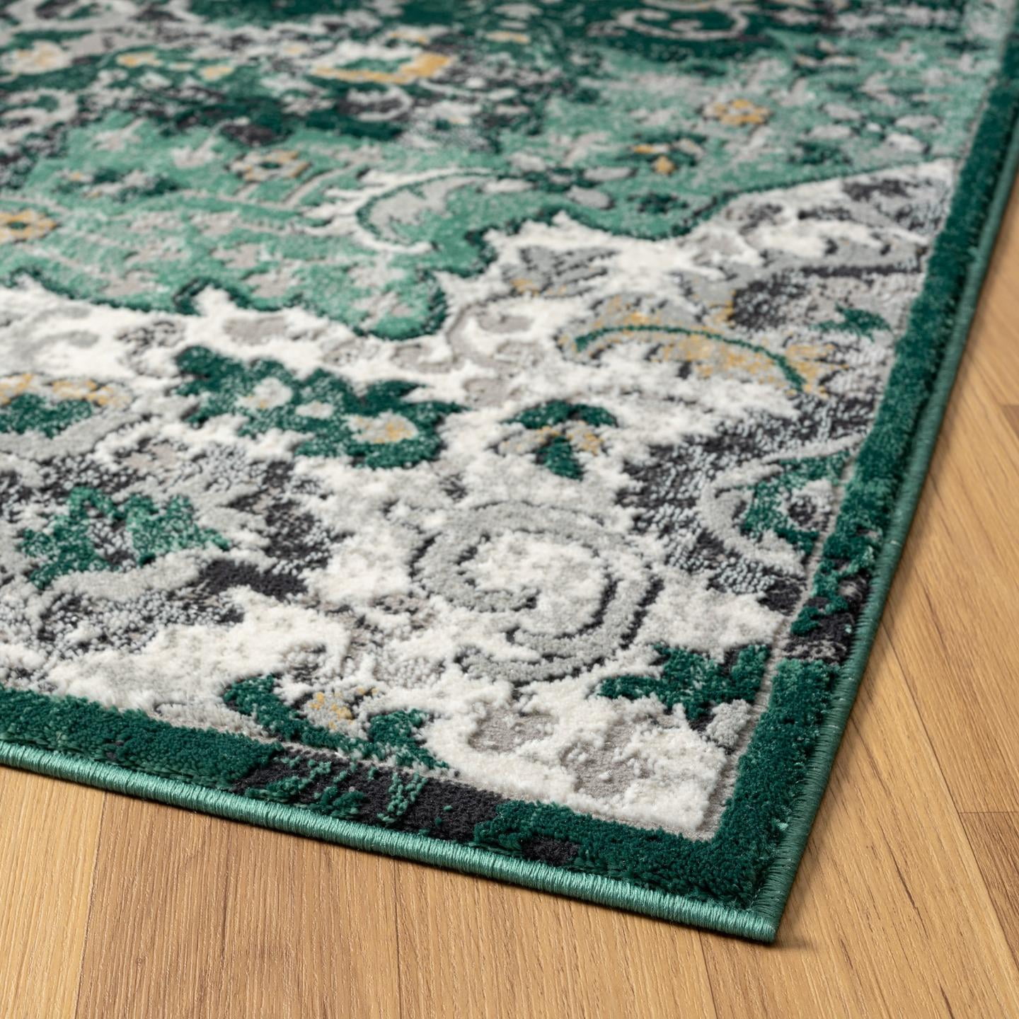 Luxe Weavers Moroccan Green 6x9 Medallion Area Rug, Floral Living Room Carpet