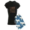 thumbnail image 1 of CafePress - Books And Cats And Coffee Pajamas - Women's Dark Pajamas, 1 of 1