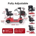 thumbnail image 6 of ENGWE 4 Wheels Mobility Scooter for Seniors & Adults , Electric Foldable Mobility Scooter with Rotating Chair Basket Headlights Folding Wheelchair for Short Travel ,Red, 6 of 14