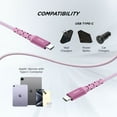 thumbnail image 2 of iHome 6' USB-C to USB-C Cable, Nylon Braided with Cable Wrap, Pink, 2 of 8