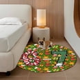 thumbnail image 2 of Merry Christmas Round Area Rug 8Ft Washable Large Circle Rugs for Living Room Dorm, Winter Xmas Stockings Gifts Cartoon Green Non-Slip Carpet Floor Mats Indoor Outdoor Carpet Runner Home Decor, 2 of 8