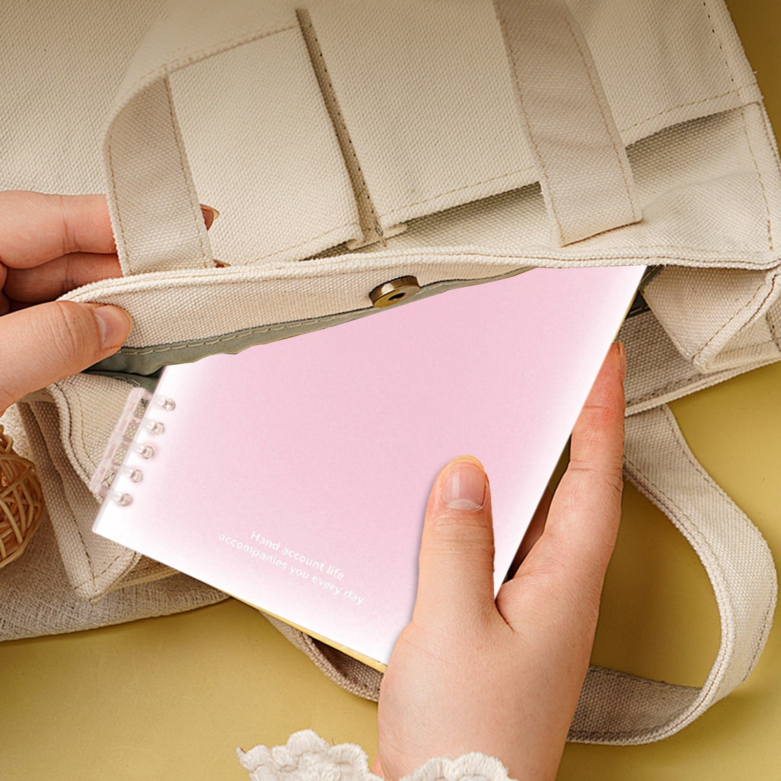 HBBKVI Notebook, B5 Horizontal Thickened Coil Notebook Excerpt Colorful Plastic Cover Notebook Quality Writing Paper No Additive