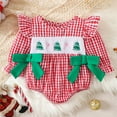 thumbnail image 2 of qiiinnHk Christmas Baby Girl Outfit Newborn Girl Xmas Santa Romper Dress Bowknot Onesie Cute Fall Winter Infant Baby Clothes 3-6 Months,Red, 2 of 7