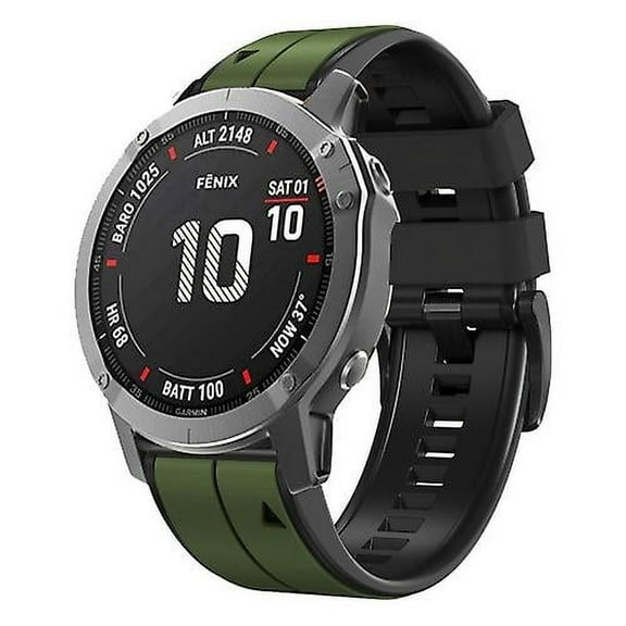 For Garmin Fenix 5 Plus 22mm Silicone Sports Two-color Watch Band