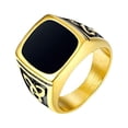 thumbnail image 1 of Gold Plated Rings for Men Steel Gold No.10 2pcs, 1 of 5