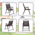 thumbnail image 5 of Hongge Patio Steel Indoor/Outdoor Camping Storage Folding Chairs, Brown (Set of 2), 5 of 10