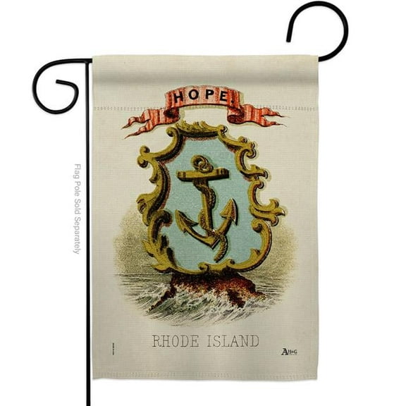 Americana Home & Garden G141245-BO 13 x 18.5 in. Coat of Arms Rhode Island Garden Flag with Americana States Double-Sided Decorative Vertical House Banner Yard Gift