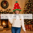 thumbnail image 3 of ZLKMQM Novelty 3D Christmas Tree Hat,Cotton Festive Tree Party Hat with Star Topper & Colorful Pom-Poms, One Size Holiday Photo Prop for Adults, 3 of 8
