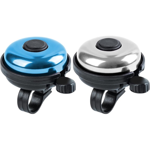 Classic Aluminum Bike Bell, Loud Crisp Clear Sound Bicycle Bell Fits All Bikes(blue silver)