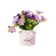 thumbnail image 2 of Bonsái de flores artificiales con maceta de cerámica para decoración del hogar u oficina, centro de mesa de bajo mantenimiento, estantería y decoración de escritorio, 2 of 5