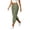 12# Army Green, variant on Womens Linen Capri Pants Wide Leg High Waisted Petite Pull on Casual Cropped Pants with Pockets White L