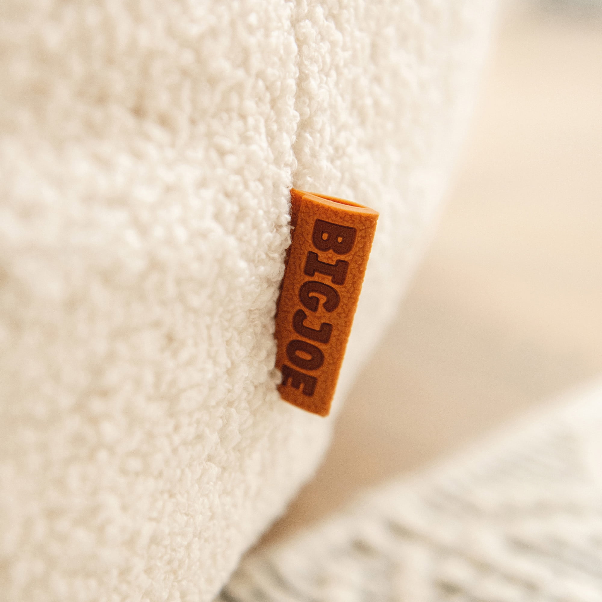 Big Joe Cloudberry Bean Bag Chair, Foam-Filled Structured Seat, Teddy Boucle, Icing, Adults