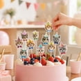thumbnail image 4 of 12Pcs Cat Happy Birthday Cake Toppers,Adorable Kitty Design with Party Hats for Birthday Cake Decoration and Pet Themed Party Display, 4 of 7