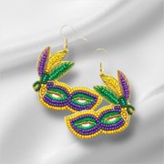 Mardi Gras Party Mask Dangle Earrings