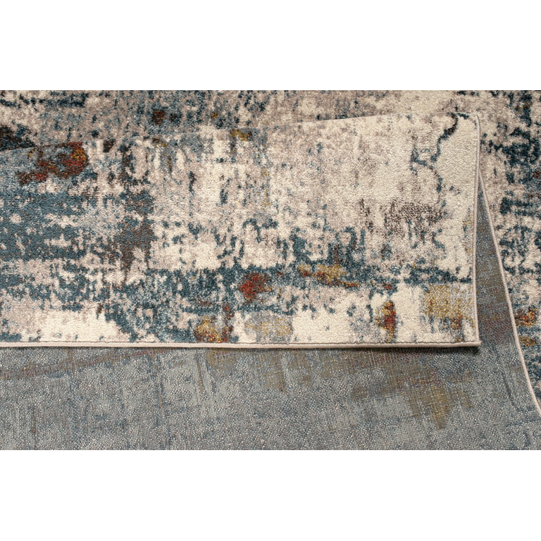 Neutral Distressed Turkish Rug, White Gray 10x13 9x12 8x10