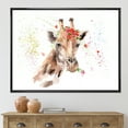 thumbnail image 2 of Designart 'Portrait of A Giraffe With Red Flowers II' Farmhouse Framed Canvas Wall Art Print, 2 of 5