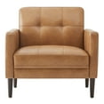 thumbnail image 3 of CHITA Mid-Century Sofas Furniture 32.3''W Faux Leather Single Sofa Couch Sets for Living Room Apartment, Cognac Brown, 3 of 7