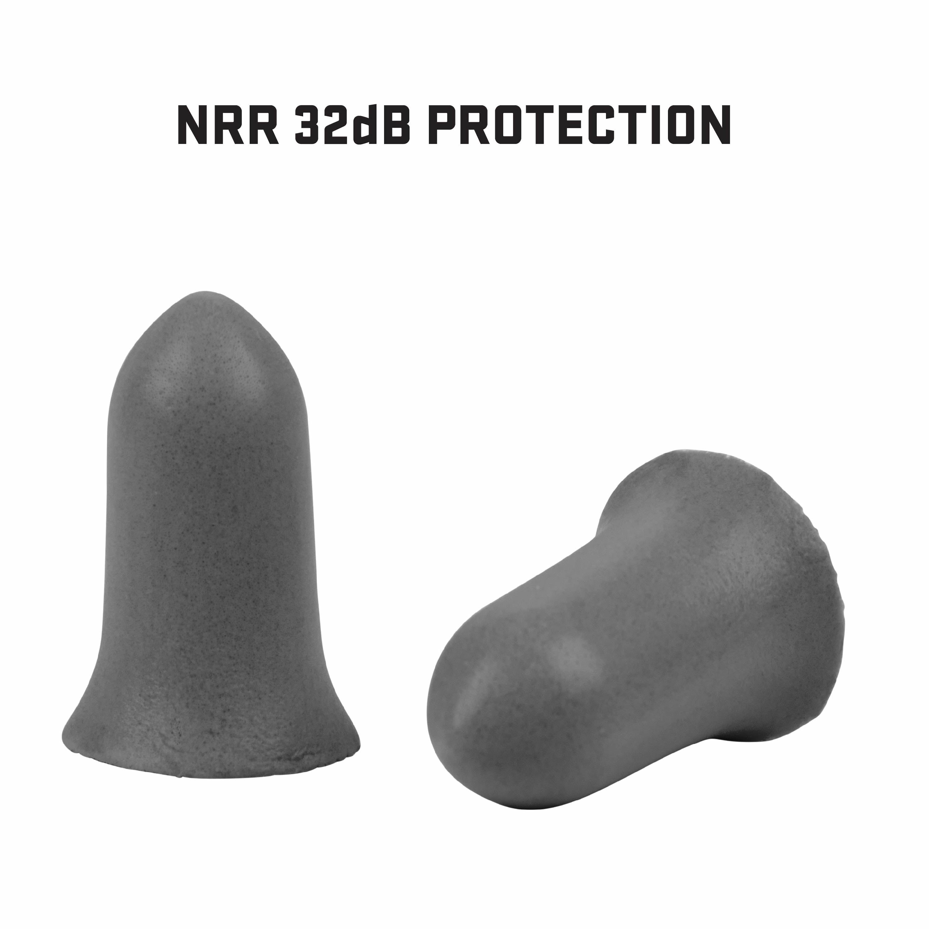 ULTRX™ Tapered Foam Ear Plugs, 25 Pair Value Pack, Gray, Adult, Unisex, Model 4132, NRR 32 Db