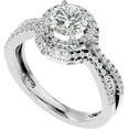 thumbnail image 3 of Pompeii 1 1/2Ct Diamond & Moissanite Halo Engagement Ring in 10k Gold (G/H,I3), 3 of 5