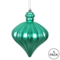 thumbnail image 3 of Vickerman 6" Teal Matte Onion Drop Christmas Ornament, 4 per pack, 3 of 4