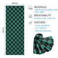 thumbnail image 2 of Teal and Black Checkerboard Pattern Hot Yoga Mat Towel Non Slip for Hot Yoga - Quick-Drying Yoga Mat Cover with 4 Corner Pockets with Travel Bag - Hot Yoga Towel Non Slip 70"x26", 2 of 6