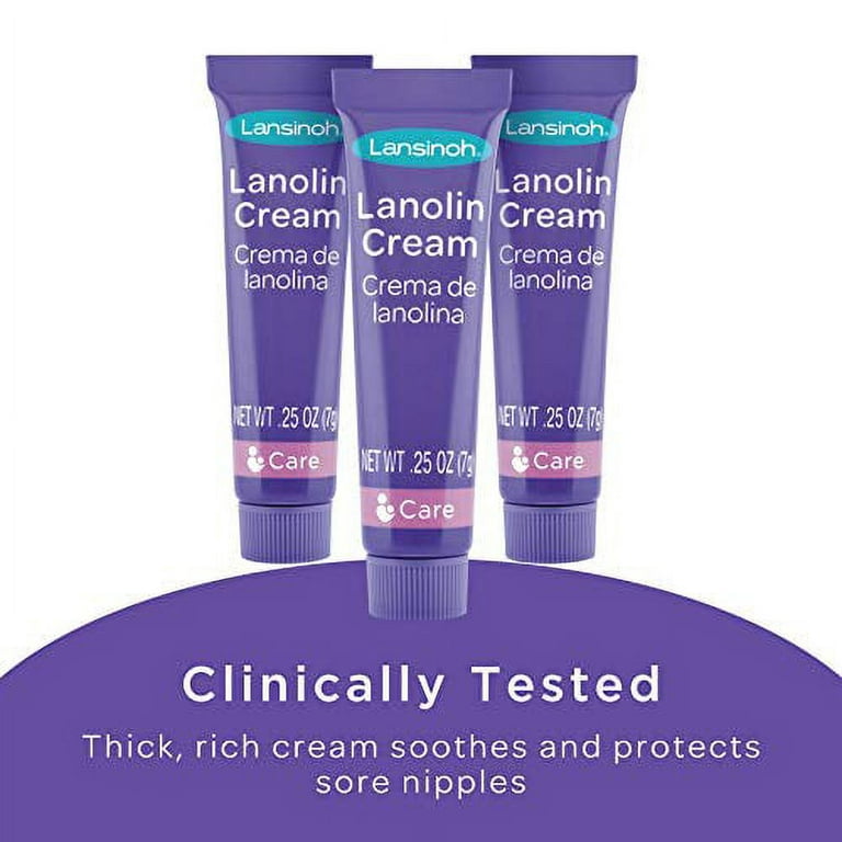 Lansinoh Lanolin Nipple Cream for Breastfeeding, 3 Mini Tubes of 0.25  Ounces 