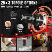 UNTIMATY 21V Cordless Power Drill Set, Power Drill Driver Kit with Lithium-Ion Battery and Charger, 3/8-Inch Keyless Chuck, 2 Variable Speed, 25+3 Position and 31pcs Drill/Driver Bits, Red