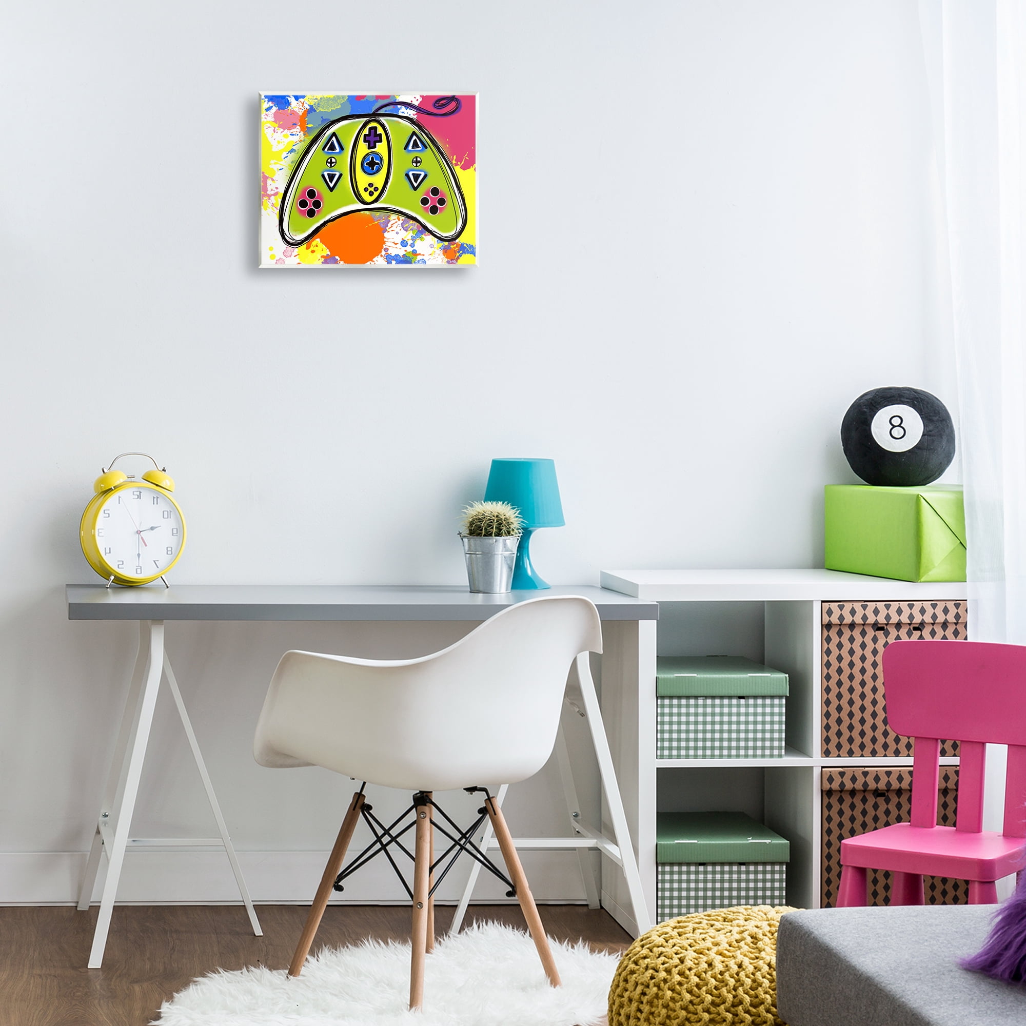 Stupell Industries Modern Pop Controller Novelty Painting Unframed Art Print Wall Art, 14 x 11