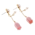 thumbnail image 1 of Pendientes de mujer, hermosa flor con resina epoxi cubierta do, 1 of 9