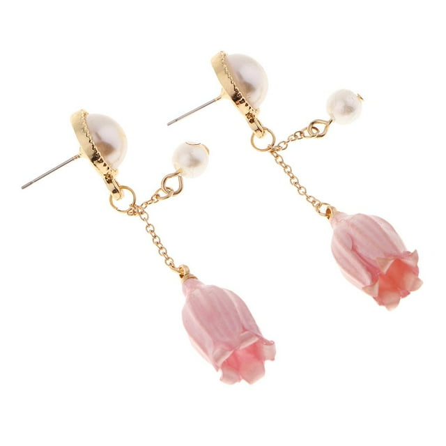 Pendientes de mujer, hermosa flor con resina epoxi cubierta do