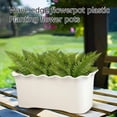 thumbnail image 6 of Scalloped Edge Planter Box Small Window Flower Pot for Live Plants Vegetables Herbs Outdoor Garden Patio Railing Balcony Deck Decor Lightweight Durable with Drainage(Light Brown), 6 of 8